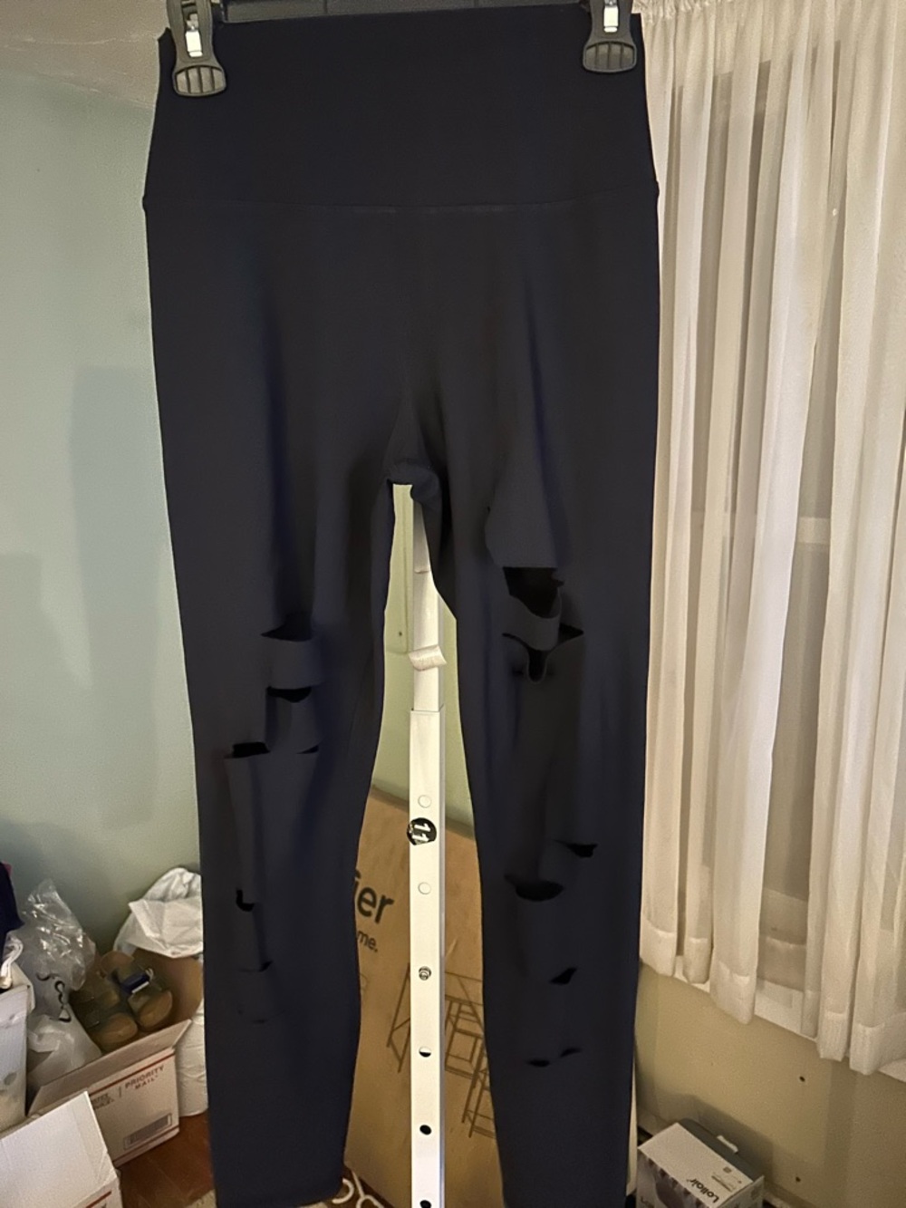 ALO Distressed Black Warrior Leggings